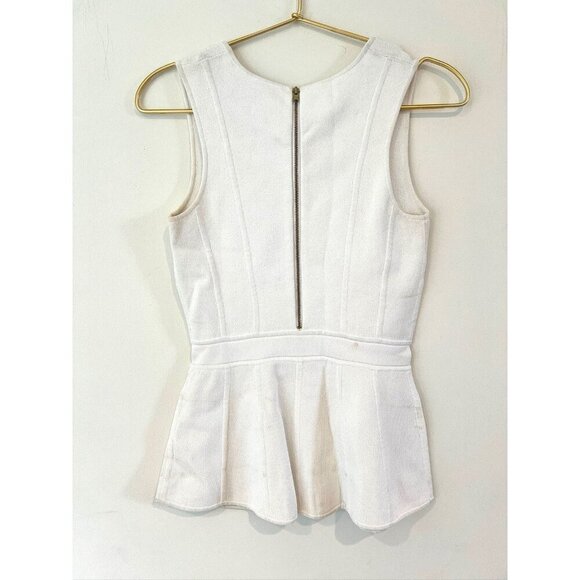 A.L.C. Knit top White XS Peplum Blouse - Picture 14 of 14